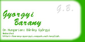 gyorgyi barany business card