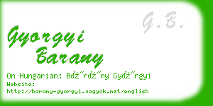 gyorgyi barany business card